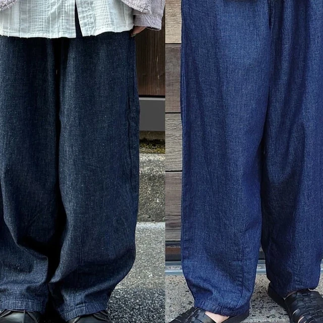 バレルパンツ リネンデニム